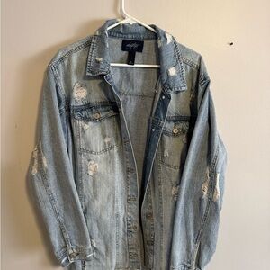Distressed Light Wash Denim Jacket